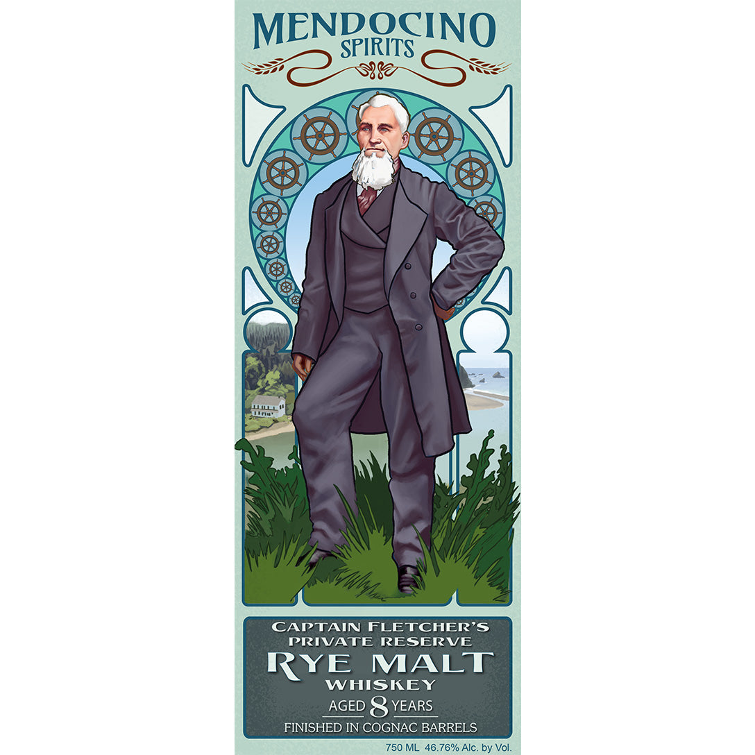 Mendocino Spirits Captain Fletchers Rye Poster